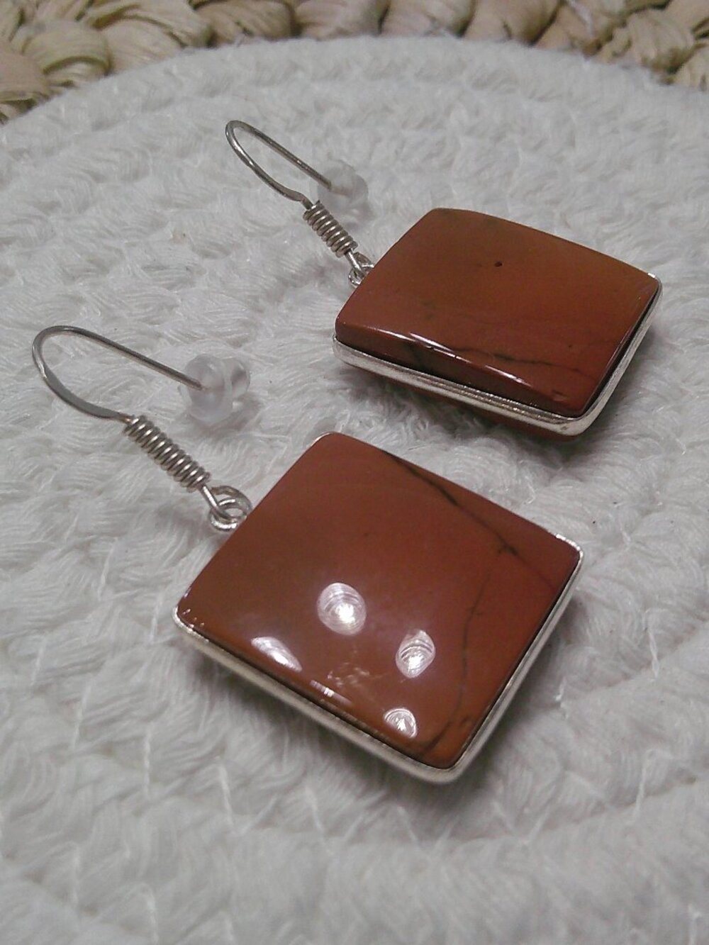 Natural MOOKAITE Handmade Sterling 925 Dangle Earrings #234F